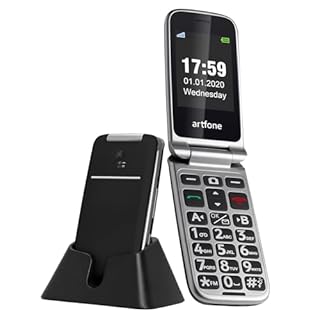 artfone Telefono Cellulare per Anziani a Conchiglia con Tasti Grandi Funzione SOS Schermo da 2.4" Fotocamera Torcia Telefono per Anziani Facile da Usare CF241A 4G LTE