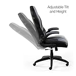 Emerge Vortex Bonded Leather Ergonomic Gaming Chair with Lumbar Support, High Back and Adjustable Tilt Lock, Black and Gray - Image 4