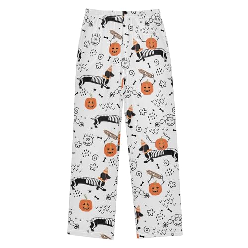 Boys' Pants Halloween Dachshund Dogs Long Bottoms Jogger Pants Elastic Waist Trousers with Pockets S-XL