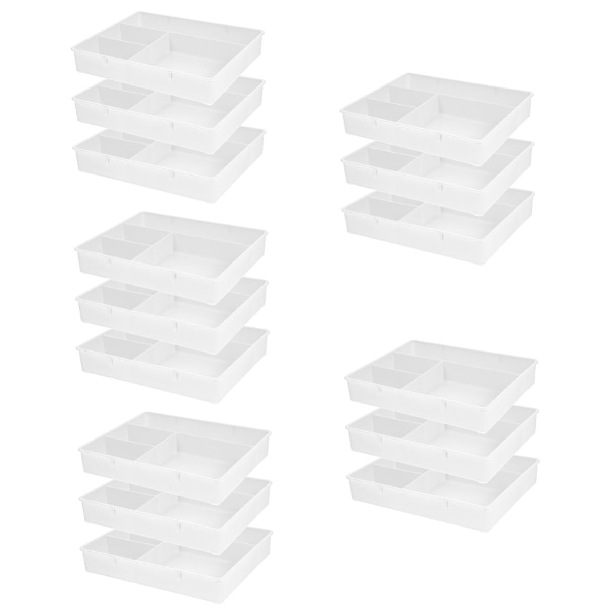 Gadpiparty 5 Set Vassoio Portaoggetti Diviso Ufficio Cassetto Portaoggetti Nero Organizzatore Multi Vano Organizer Per Il Trucco Del Compartimento Vassoio Per Scrivania Pp Bianca 3 Pezzi * 5