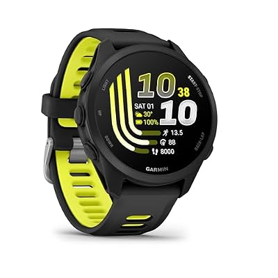 Garmin Forerunner® 170, GPS Running Smartwatch, Advanced Training Metrics and Recovery Insights, Black with Black/Amp Yellow Band
