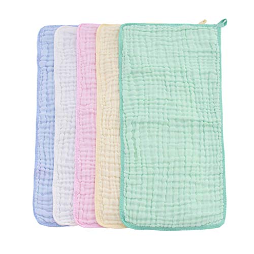Muslin Burp Cloths - Baby Burp Cloth Sets for Unisex. 5 Pack Large Perfect for Newborn Baby Burping Cloths/Burp Bibs. Baby Burping Rags for Boys and Girls(Multicolored)