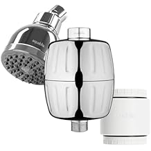 AquaBliss SF500 HD HEAVY DUTY High Output Shower Filter + TurboSpa 3 Inch High Pressure Shower Head w/Flow Restrictor + AquaBliss HD Multi Stage Shower Filter Replacement Cartridge Exclusive Bundle
