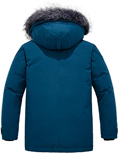 Chin·moon Men's Winter Jacket Waterproof Warm Down Alternative Coat(Blue S) #TOP1