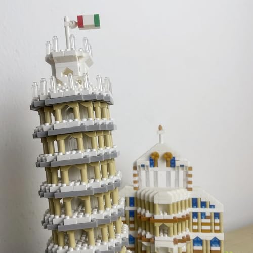 Image of Leaning Tower of Pisa Micro Mini Building Blocks - 8.7 inchScale Architecture Model Kit for Adults, Collectible Display Toy with Detailed Manual, STEM Educational Toy for Teens & Adults (1700+ Pieces)