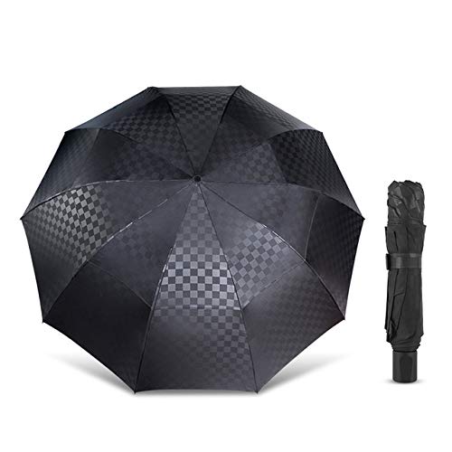 Grand parapluie pluie femmes hommes 3 pliage 10K coupe-vent noir de voyage