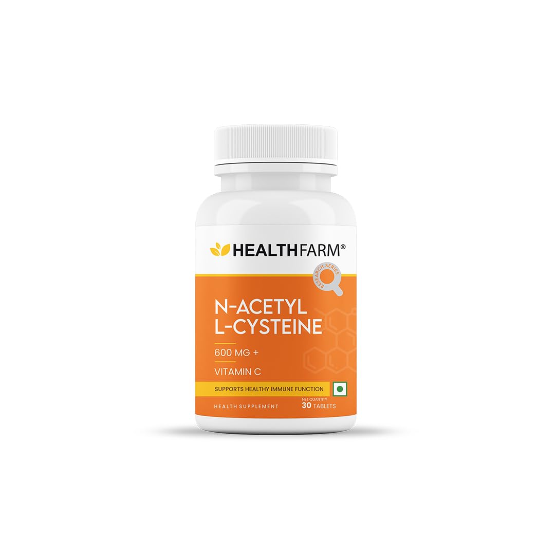 Healthfarm N-Acetyl L-Cysteine (NAC) + Vitamin C | Antioxidant & Detox Support, Immune Health Supplement | 60 Tablets-image-49