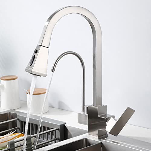 Robinet cuisine 3 voies direct eau potable mitigeur télescopique noir - 7
