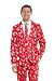 Offstream Men's Ugly Christmas Suit - Crazy Festive Holiday Clothes - Red - Green X-Mas Icons - Includes Blazer, Pants - Tie