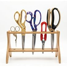 Madam Sew Scissor Holder for Sewing Machine - Holds up to 5 Pairs of Scissors/Shears, Wooden Scissors Holder for Office or Sewing Room
