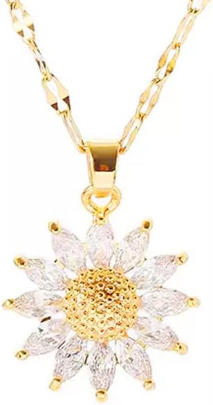 Daisy Necklace For Women 925 Sterling Silver Tiny Daisy Flower Pendant Necklace For Women, Daisy Flower Pendant Necklace Daisy Birthday Christmas Gifts For Girls Mother Daughter Chain