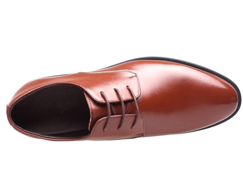 Dress Oxford for Men Lace Up Round Toe Vegan Leather Solid Color Derby Shoes Rubber Sole Non Slip Resistant Anti-Slip Party2