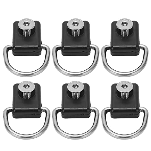equlup Kayak D Ring, 6Pcs Kayak Plastic Stainless Steel Material Sailing Buckle Parts Fishing Rigging D Ring Sailing Camping Hardware Safety Deck Loop Mounting for Boat Canoe