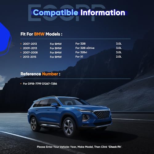 Image of Brake Pads,ECCPP 8pc Ceramic Disc Brake Kits fit For BMW For 328i 2007-2013 | For BMW For 328i xDrive /328xi /X1 2007 2008 2009 2010 2011 2012 2013 2014,For X1 2013-2015;w /Hardware