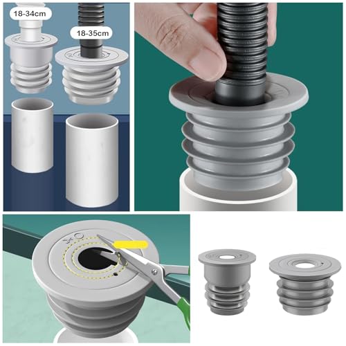 Image of Washing Machine Drain Connector, PVC Chamber Box for Drainage, Sewer Odor Prevention for Bathrooms, Laundry Rooms, Kitchen Sink Drain Pipe Set, Drain Pipe Rat Stopper, Anti Cockroach Drain Cover