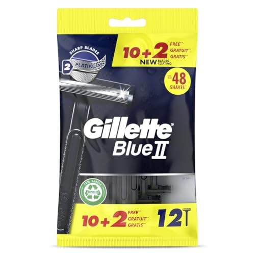 Gillette Blue II Maquinilla de Afeitar para Hombre, pack de 12