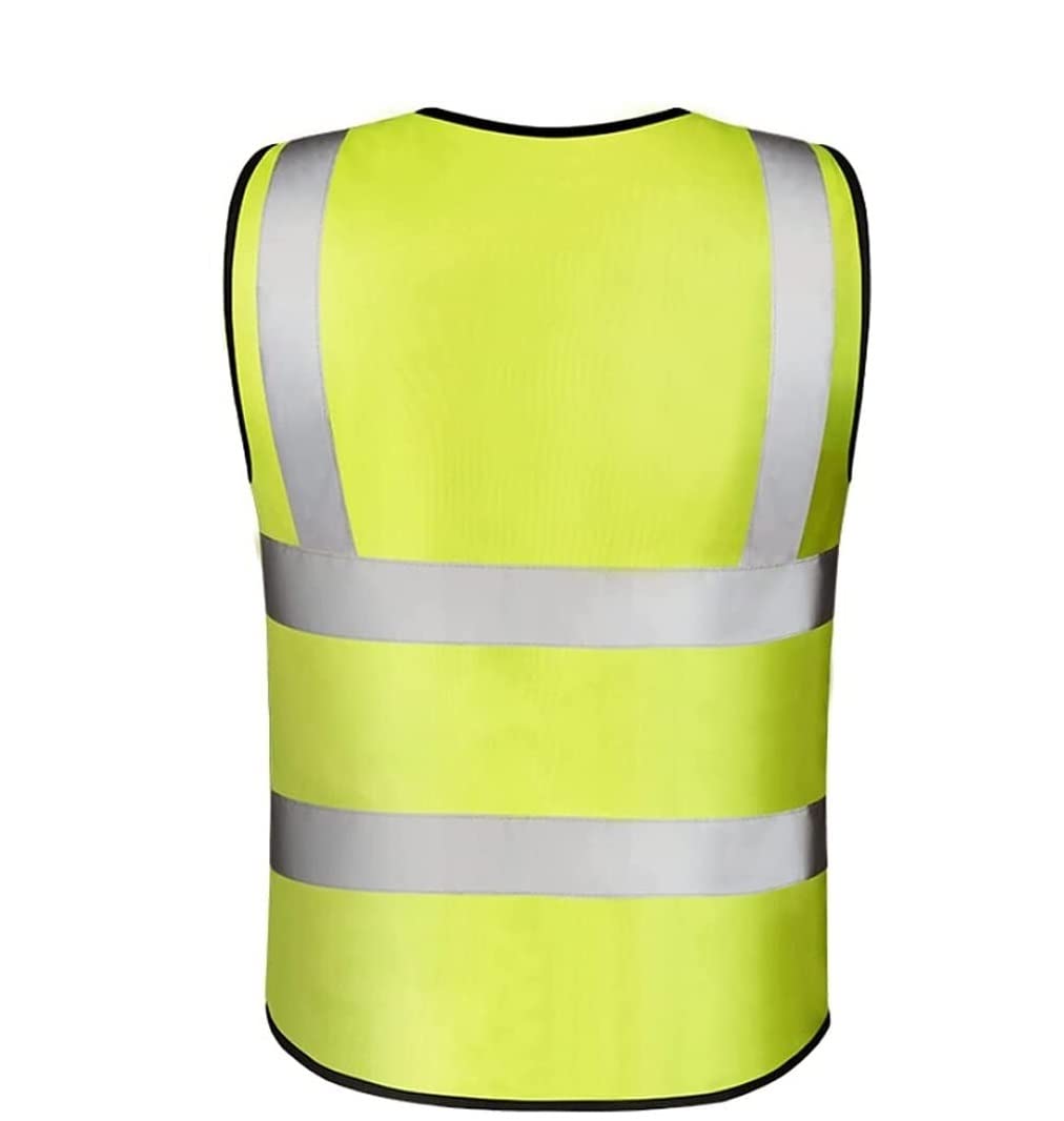 Warnwesten, Warnwesten, reflektierende Sicherheitswesten, Arbeitskleidung, Taschen mit reflektierenden Bändern, Verkehrs-Arbeitswesten, reflektierende Westen (A, XXL)