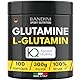 Bandini® L-Glutamin Pulver 300g vegan | 100% Kyowa® L Glutamin aus pflanzlicher Herkunft | Geschmacksneutral & Top Löslichkeit | Über 99,9% Reinheit | Pre Workout Booster | Hochdosiert, laborgeprüft