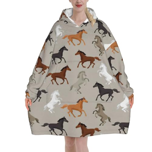 Couverture à capuche cheval contre le froid sweat plaid géant à manches
