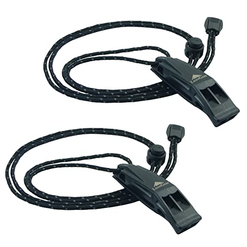 LuxoGear Emergency Whistles with Lanyard Safety Whistle Survival Shrill Loud Blast for Kayak Life...