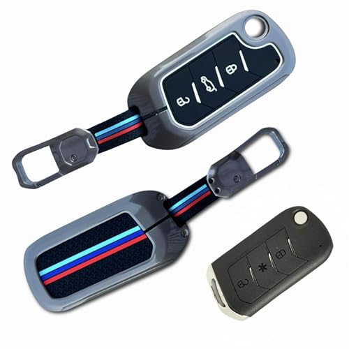 Image of NEODRIFT 'KeyShield' Car Key Cover for Mahindra TUV 300 Plus (Shape 1, 03 Buttons) (Durable, Stylish, and 360 Protection)