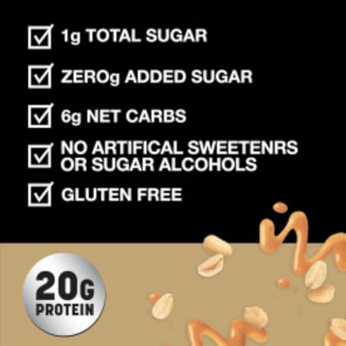 KIND Protein MAX Sweet & Salty Caramel Peanut Crisp Snack Bars, 20g of Protein, Keto Friendly, 1g of Sugar Per Bar, Gluten Free, 4 Count Box image 3
