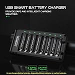 POWEROWL 8 Bay AA AAA Battery Charger for Ni-MH Rechargeable Batteries (No Adapter)