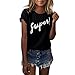 Produktbild T-Shirt,Honestyi 2018 Neueste Modell Limited Edition Damen Drucken Brief 'SUPER Bluse T-Shirt Kurzarm Beiläufig Lose Einfarbig Tops blusen Tops Sweatshirts 2 Farben (S, Schwarz)