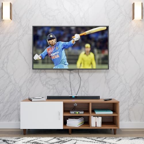 Image of VIKI Modern TV Unit for Living Room | Engineered Wood TV Cabinet with 1 Door Storage & 2 Open Shelves, Entertainment Unit, 140W x 48H x 40D cm | DIY | 1 Year Warranty (Walnut & White)