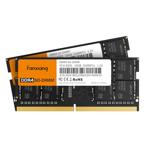 fanxiang SODIMM 64GB Kit (2x32GB) DDR4 RAM 3200 MT/s CL22 Laptop Arbeitsspeicher Kit mit Kühlkörper, Hochleistung und Niedriger Stromverbrauch, Perfekt für Gaming und Multitasking