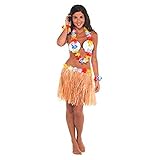 Amscan Premium Shell Adult Hula Skirt Kit - 16' x 31' (Packs of 5) Perfect for Luau Parties & Tropical-Themed Events