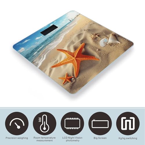 Báscula digital de baño con diseño estrella de mar miniatura 3