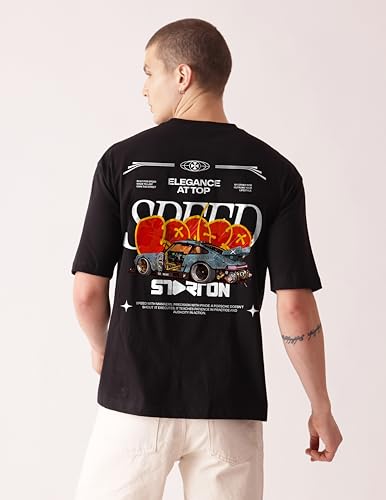 Image of Unisex Cotton T-Shirt from ula 1 Supercar Speed Graphic Print Oversized Fit