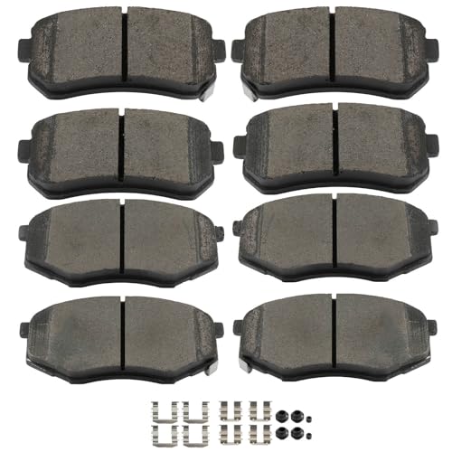 Image of SCITOO D1398 D1447 Front & Rear Ceramic Brake Pads Sets w /Hardware Replacement For Hyundai For Tucson 2010-2012,For Kia For Sportage 2011