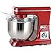 GAOLIGUO Robot kuchenny 5 l, 1000 W, 7 prędkości, mikser wielofunkcyjny z trzepaczką, hakiem do zagniatania, trzepaczką, maszyna do ciasta, czerwona