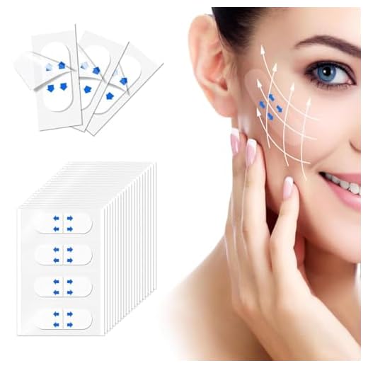 SGERUFZ 80 Unidades Tiras de Lifting Facial Invisibles, Facelifting Tape para Forma de V en el Rostro, Lifting de Cara para Ocultar Arrugas, Herramientas de Maquillaje para Facelifting