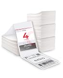 enKo Products - 4' x 6' Fanfold Direct Thermal Labels - White Shipping Labels, Perforated, Permanent Adhesive for Rollo, Zebra Printers (4 Stack, 2000 Labels) 500 Labels/Stack - Commercial Grade