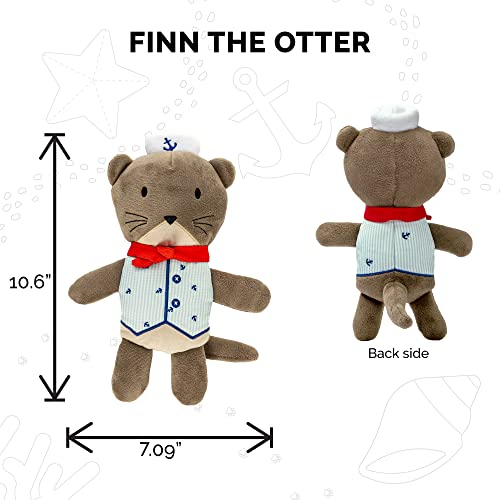 Image of Furhaven 2-Pack Squeaky Plush Dog Toys for Small /Medium Dogs, Washable w / Ruff Stuff Reinforcement - Dapper Dandies Nautical Collection - Otter /Puffin, Set of 2