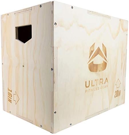 Ultra Fitness Gear 3 in 1 Wood Plyo Box for Jump, Crossfit, MMA Training. Plyometrics. Sizes: 30/24/20, 24/20/16, 20/18/16, or 16/14/12