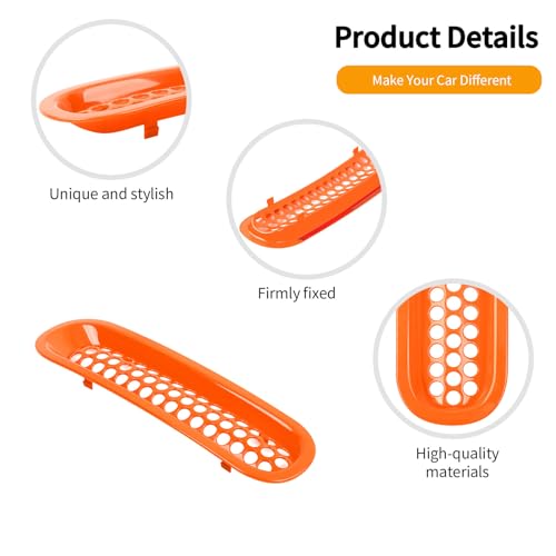 Image of Hoolcar Front Grill Mesh Inserts Clip-in Honeycomb Grille Guard Cover Fit for Jeep Wrangler JK JKU 2007-2017, Exterior Accessories, Orange