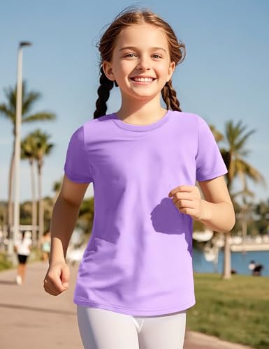 Image of KEREDA Girls Athletic Shirts Quick Dry T Shirts Summer UPF 50+ Tops 3 Pack