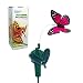 HQRP Twin Pink Solar Powered Flying Fluttering Monarch Butterflies for Garden Plants Flowers plus HQRP UV Meter