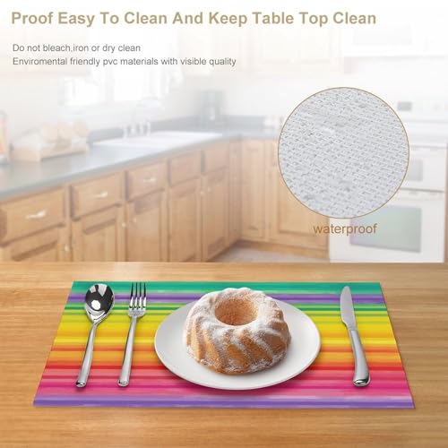 Sets de table en PVC multicolores pour repas de fête et terrasse - 5