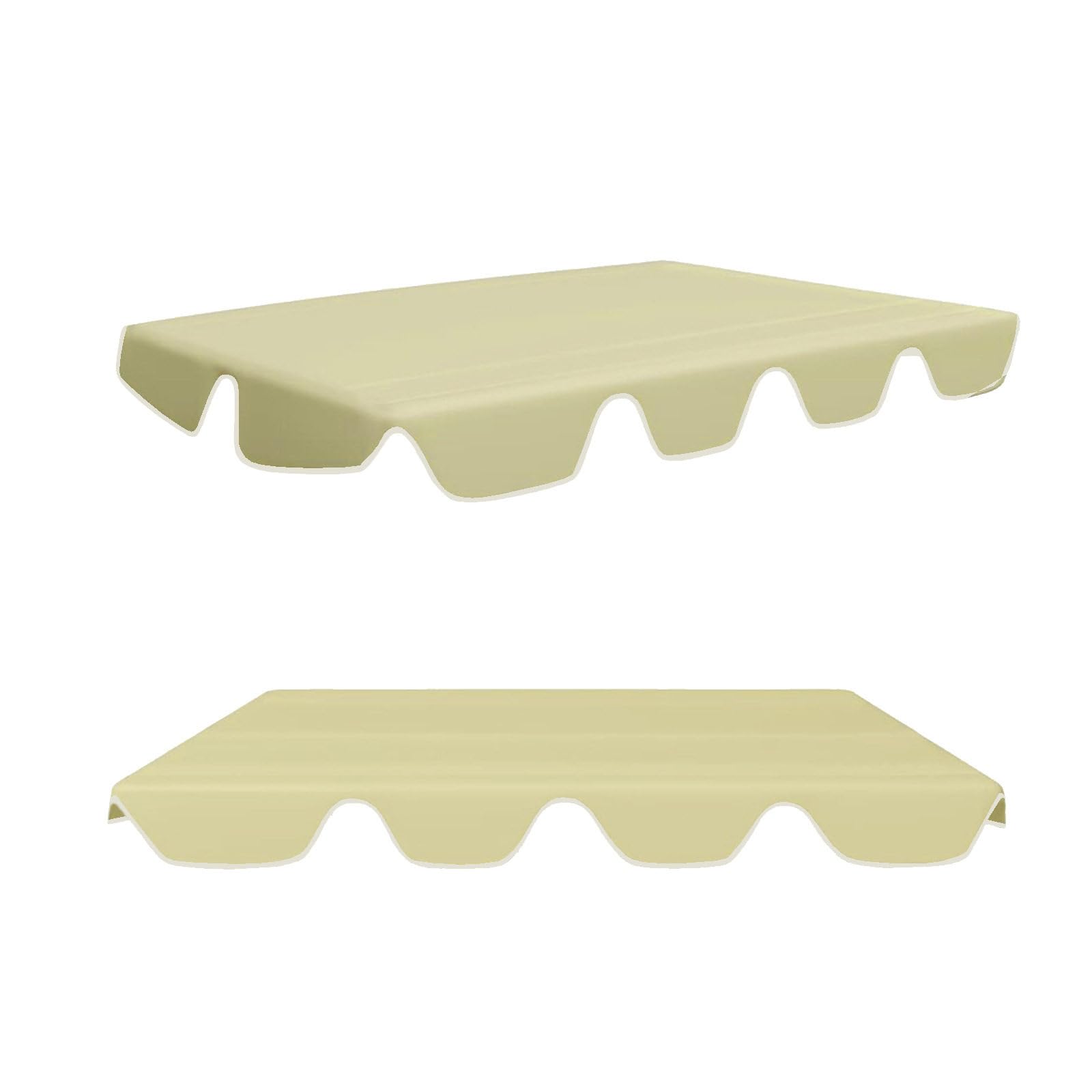 Toit de rechange pour balancelle beige 142x120x15cm bâche imperméable