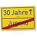 Produktbild DankeDir! 30 Jahre (Jugend vorbei) Ortsschild - Kunststoff Schild Geschenk 30. Geburtstag - Überraschung 30er Geburtstagsparty - Geschenkidee runder Geburtstag Dreißigster