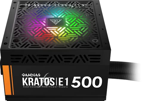 GAMDIAS Fonte de Alimentação ATX 500W Kratos E1-500W-RGB, Preto