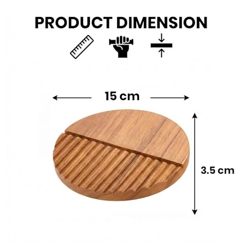 Image of Teak Wood Handle for Wardrobe /Cabinet Handle for Wardrobe /Handle for Modern Interior for Home & Office (6 Inch) Natural Wood Finish-| 3 Years Warranty |