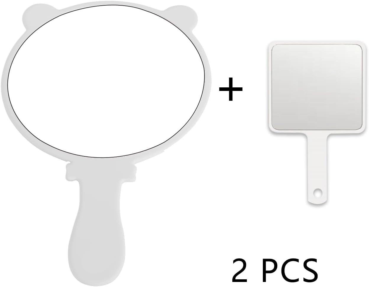 Compact Hand Mirror – High-Definition Glass, Gifts Men or Women Barber Handheld Mirror, Mini Mirror for Personal Purse, Pocket, Travel and Present (White, 5.91" L x 9.84" W (Cat Ears))