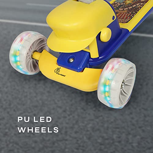 Image of R for Rabbit Road Runner Mario Scooter for Kids of 3+ Years Age, Kids Scooter, Scooter for Kid, 4 Level Height Adjustment, PU LED Wheels & Weight Capacity Upto 75 kg Kick Scooter (Yellow Blue)