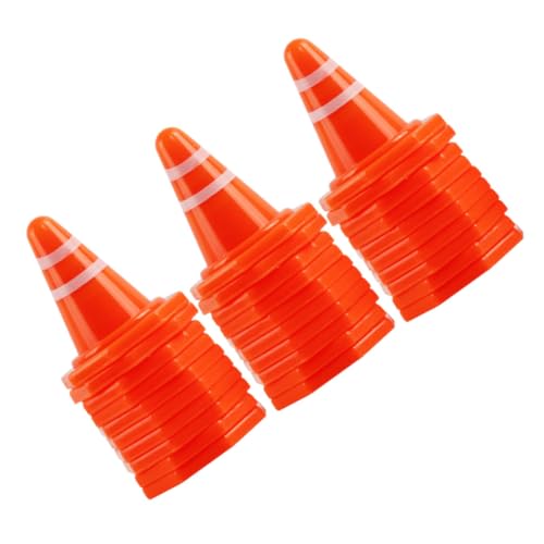 Mikikit 50Pcs Miniature Traffic Sign for Durable Roadblocks Signs for Interactive Learning for Imaginative Play and Teaching Road Safety